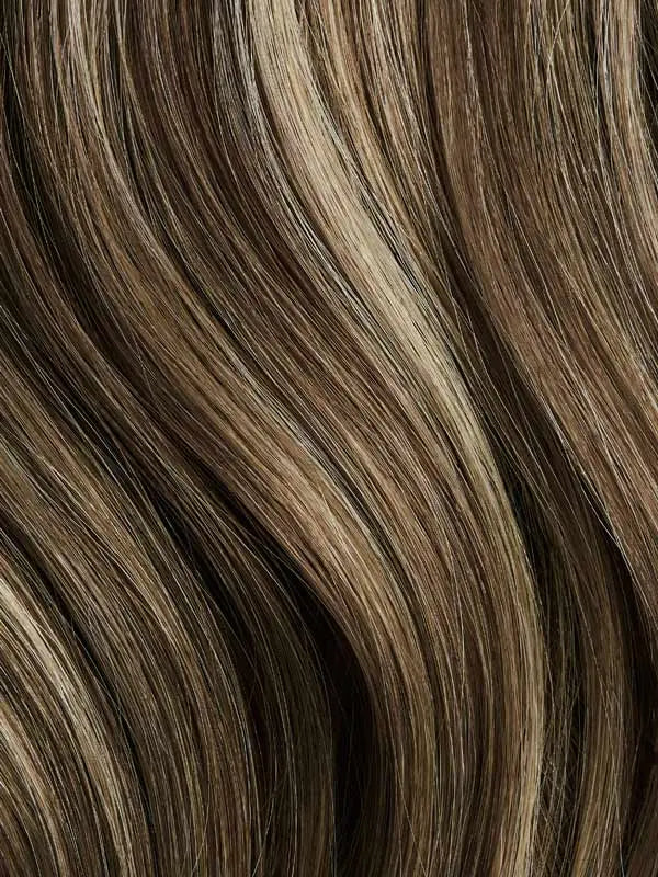 Seamless Ash Brown Highlights Clip-Ins | BLAC HAIR EXTENSION